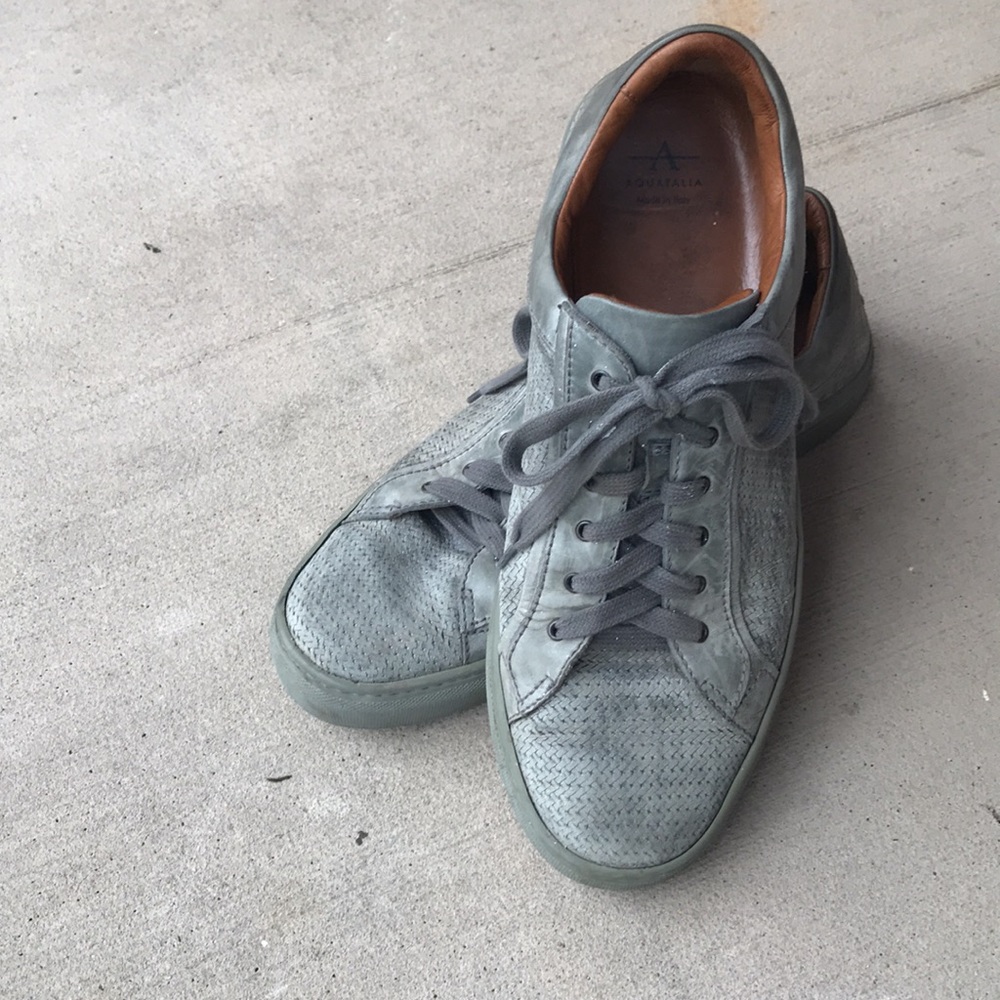 COPY - Aquatalia grey woven leather Sneakers Made In Italy Size 10. GUC - Picture 4 of 13